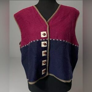 WOOL Vest Women’s Layer Piece Laganlook Coat VEST Eclectic Grandpa XL Academia